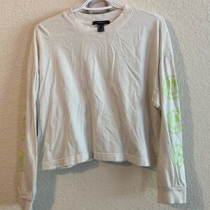 Not for purchase COPY - Forever 21 cropped long sleeve face emoji graphic